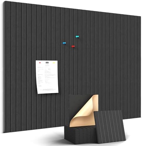 JBER Cork Board Alternative, 12 Pack 48" x 36" Felt Bulletin Board, Black