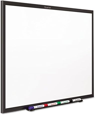 Quartet Dry Erase White Board 48"W x 36"H Non-Magnetic Whiteboard, Total Erase, Black Aluminum Frame (S534B)