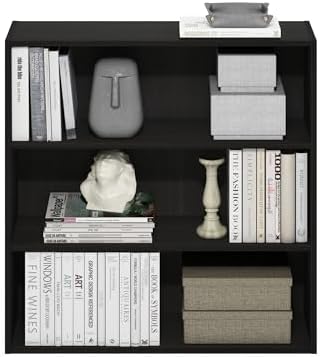 Furinno PASIR Book Shelf, 3-Tier Bookshelf with Open Storage Shelf, Standing Bookcase, 9.3 x 31.3 x 31.5, Easy Assembly, for Living Room, Bedroom, Home Office, Espresso