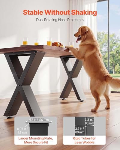 VEVOR Table Legs, 29.5" H x 31.1" W Steel Furniture Legs, Modular Design, Easy Assembly, 2204 lbs Max Load Heavy Duty, for Home Office Desk, Coffee Dinner Bar Tables, Workbench,2 PCS, X Frame, Black