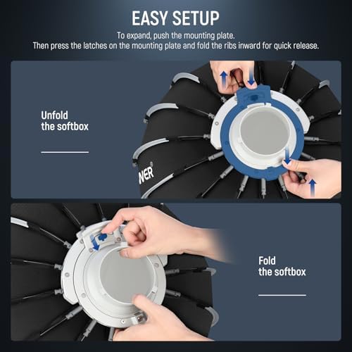 NEEWER Parabolic Softbox Kit, 35.4" Bowens Mount Soft Box, NS72P