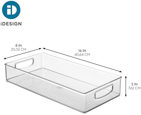 iDesign Stackable Clear Plastic Extra Long Pantry Organizers