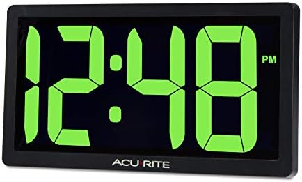 AcuRite Digital Clock, 10-Inch / Green
