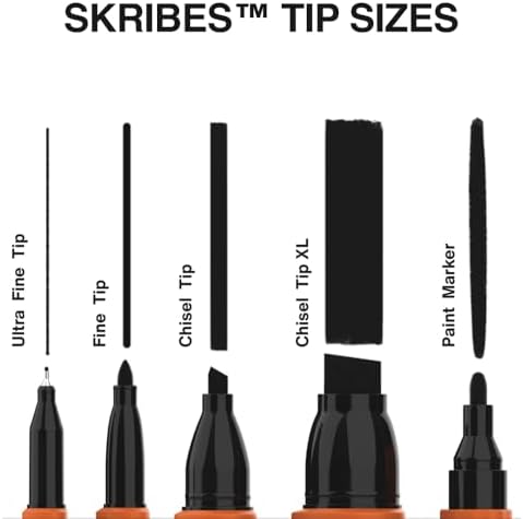 KLEIN TOOLS 80190 Skribes Fine Tip Permanent Markers, Professional-Grade Ink, Multi-Surface Jobsite Marker for Wet, Dry and Oily Surfaces, Black, 36-Pack