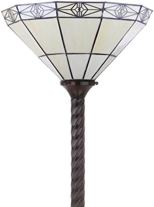 JONATHAN Y Moore Tiffany Style Torchiere Floor Lamp 68.57" Metal, Bronze