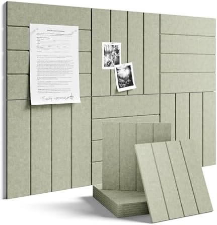 Fluxynara 36" x 24" Large Felt Bulletin Board, Sage