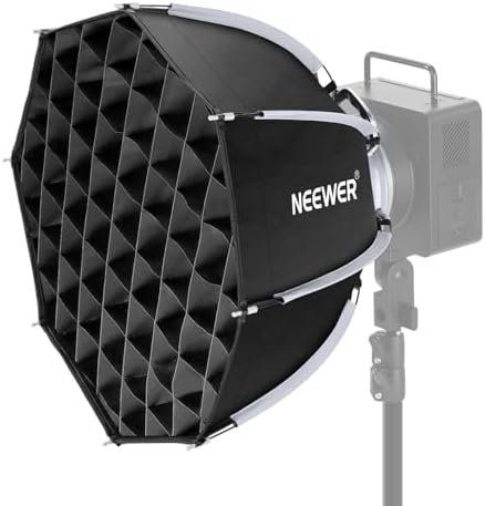 NEEWER Basics Octagonal Softbox Bowens Mount, 17.7" Quick Release Soft Box Lighting Set with Grid, Compatible with Aputure 150c Compatible with Godox SL60w, for FS300C FS150B HB80C CB200C Q6, NS62P
