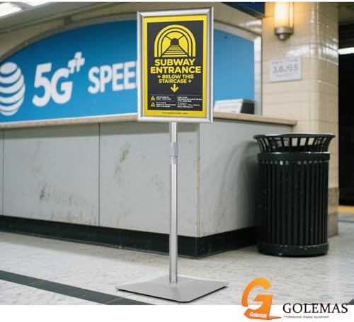 Sign Stand for Display, Weighted Iron Base Heavy Duty Signage Holder