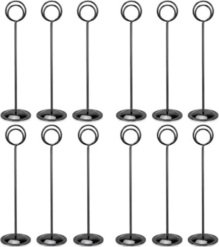 HOHIYA 12 Pack Black Table Number Holders 12" Wedding Place Card Stands