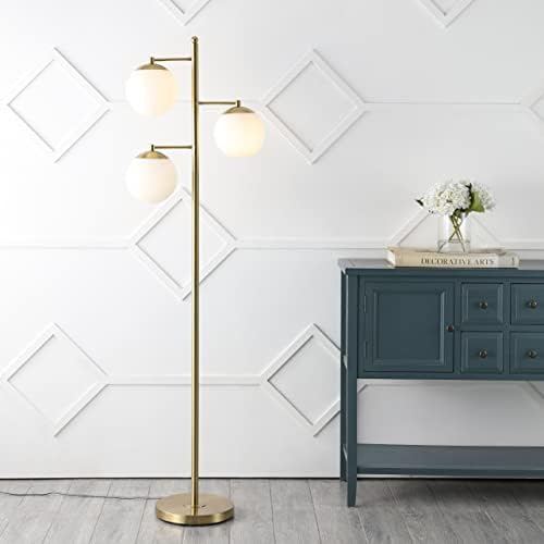 JONATHAN Y Ellie 3-Light Floor Lamp 66" Mid-Century Metal, Brass Gold