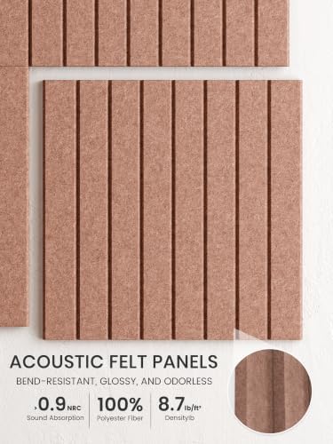 Bumusty 48"x 36" Large Felt Bulletin Board Tiles, Terracotta