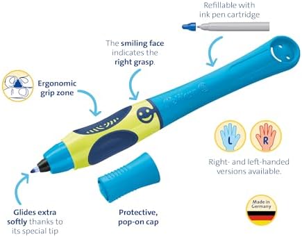Pelikan Griffix Rollerball Pen for Right-Handed Users, Neon Fresh Blue, Pack of 1