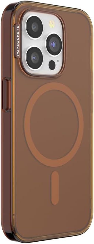 PopSockets iPhone 15 Pro Phone Case with MagSafe, Wireless Charging Compatible, Neutral - Amber