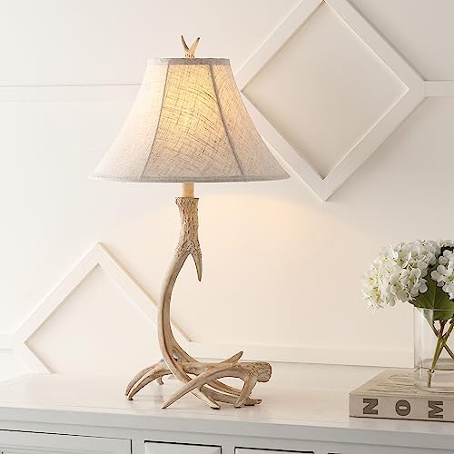 JONATHAN Y Antler Table Lamp Rustic Farmhouse Lodge 27.5" Resin, Beige