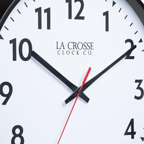 La Crosse Clock 404-3048-INT 19-inch Commercial Silent Quartz Analog Wall Clock