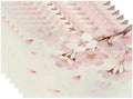 Batmerry Vintage Cherry Blossom Linen Placemats Set of 6, Delicate Watercolor Pink Flowers Washable Table Mats for Kitchen Table Thickened Heat Insulation Dining Set Indoor Outdoor 12X18 in