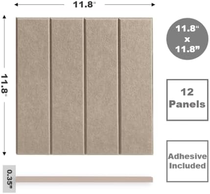 Felt Bulletin Board Tiles | Modern Cork Board Alternative | Large Cork Boards for Walls | Aesthetic Felt Wall Panels for Office & Home Decor | Pinboard & Photo Board (12-Pack) | Camel