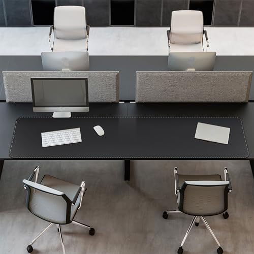 Mydours PU Leather Desk Pad, Large XXL 67"x15.7" Mouse Mat, (Black)