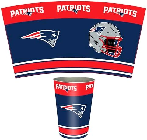 FANMATS 34710 NFL - New England Patriots Wastebasket | Navy Blue | 15"x10.5"x10.5" | Primary Logo, Helmet, & Wordmark