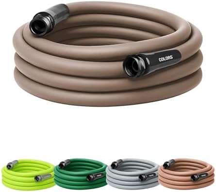 Flexzilla Colors Garden Hose 5/8 in. x 25 ft., Lightweight All-Weather Water Hose, Durable and Flexible, Leak-Free Connections, Brown Mulch