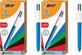 BIC 4-Color Retractable Ballpoint Pens with 1.0 mm Medium Point and Assorted Ink Colors,(Pack of 24)