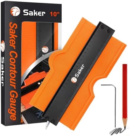 Saker Contour Gauge Profile Tool with Adjustable Lock 10 Inch Orange