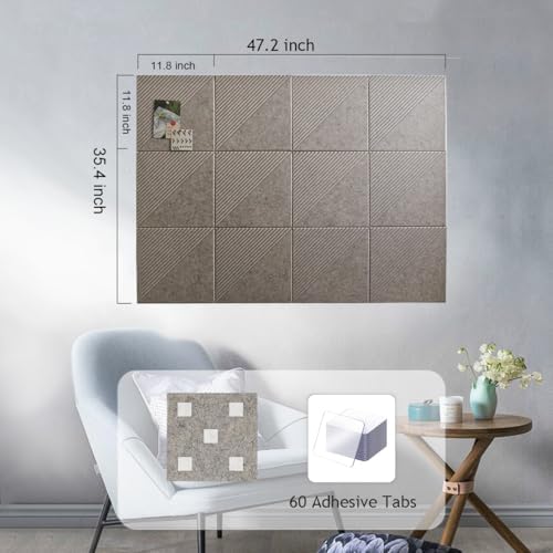 48" x 36" Large Cork Board Alternative&Felt Bulletin Board, Deep Camel