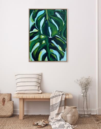 Kate and Laurel Sylvie Blank Framed Canvas Wall Art, 28x38 Gold Beaded, Vintage Modern Empty Canvas for Paint-Your-Own Art, Ready to Paint Premium Canvas Already Framed