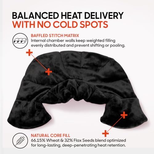 Sharper Image Heated Neck & Shoulder Wrap - Microwavable Warm & Cooling Plush Pad, Scented Aromatherapy (100% Natural Lavender & Herb Spa Blend), Pain Tension Headache Relief Therapy, Gift for Women