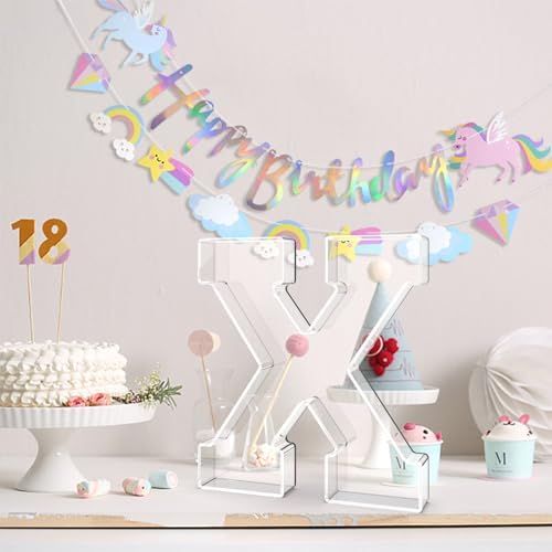 13.8" Acrylic Letter Charcuterie Tray,Fillable Alphabet Box (Letter X)