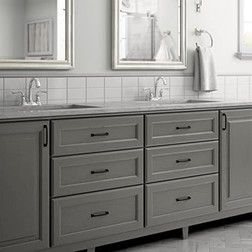 Franklin Brass (5-Pack) – Matte Black Cabinet Handles, 4 Inch Hole Center, Pulls for Drawers, Kitchen Cabinet Door, Dressers | Lombard
