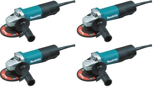 Makita 9557PB 4-1/2" Paddle Switch Angle Grinder, with AC/DC Switch (Pack of 4)