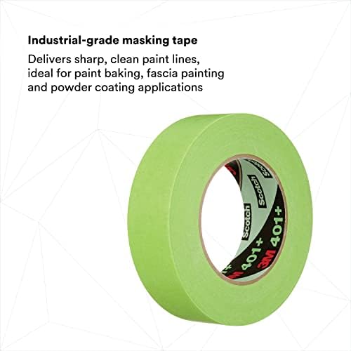 3M High Performance Green Masking Tape 401+, 36 mm x 55 m, 16 Rolls/Case