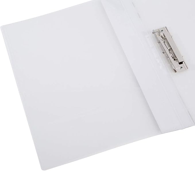 Filexec Products Clamp Binder, Removable Spine Label, Interior Pocket, Translucent Clear of 12 (50640-61123)