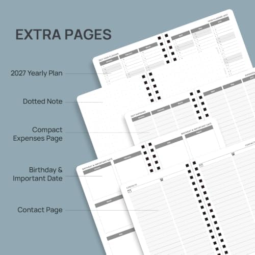 POPRUN 2027 Pocket Planner (Small-4'' x 6.25'') Weekly and Monthly Calendar
