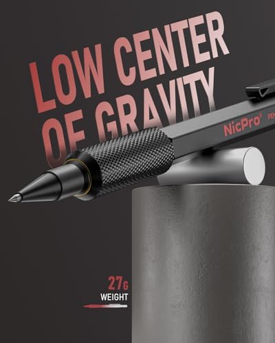 Nicpro 2mm Metal Mechanical Pencils Set with Case, 5 Pack Black