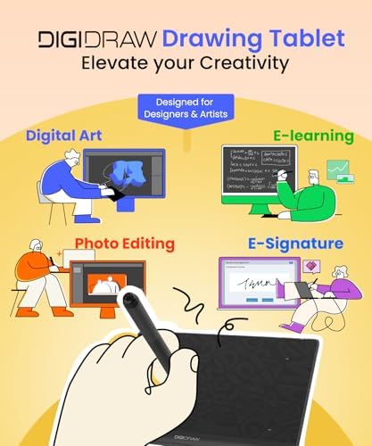 DIGIDRAW T610 Drawing Tablet 10x6 Inch