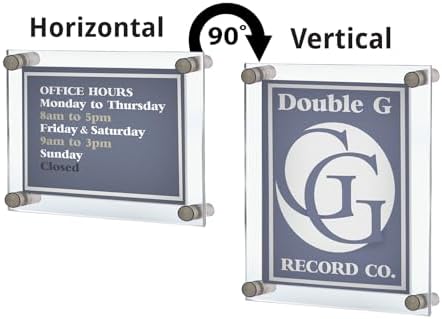 Azar Displays 105511 8.5" x 5.5" Standoff Sign Holder (Overall Size 12.5" x 9.5"), Silver
