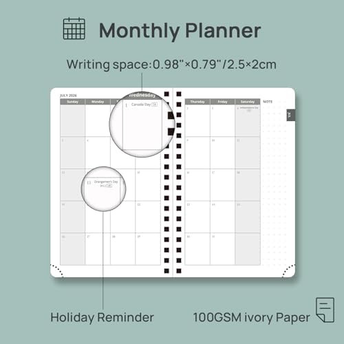 POPRUN Pocket Calendar 2026-2027,6.5" x 3.5" Pocket Planner