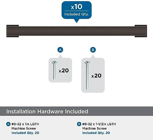 Amerock 10BX37033ORB | Oil Rubbed Bronze Cabinet Pull | 6-5/16 inch (160mm) Center-to-Center | 10 Pack | Bridgeport | Furniture Hardware