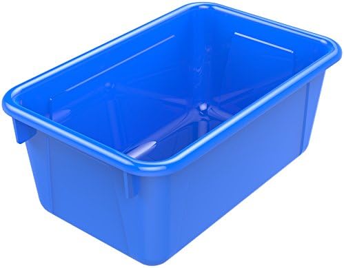 Storex Small Cubby Bins – Plastic Storage Containers for Classroom, 12.2 x 7.8 x 5.1 inches, Class Blue, 5-Pack (62416A05C)