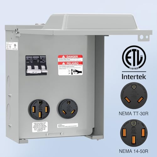 Nilight 30 50 Amp RV Power Outlet Box with Breaker NEMA 14-50R TT-30R