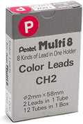 Pentel Arts 8 Colour Pencil Lead Refill, Pink, 24 Pieces of Lead (CH2-P)