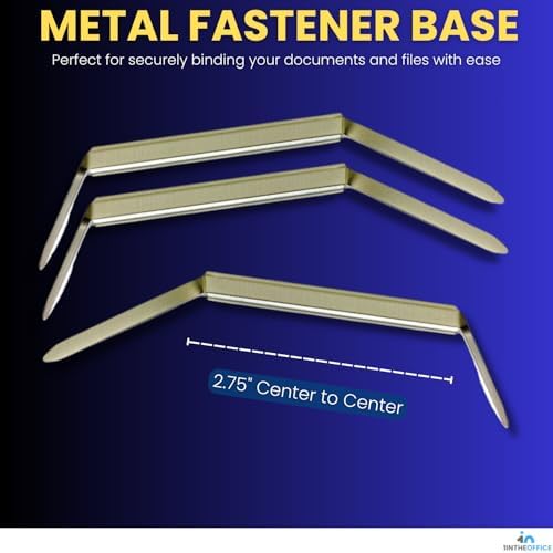 1InTheOffice Paper Fasteners, Prong Fasteners, Metal Fasteners, 2 Inch, 2.75" Center to Center, 100 Pieces/Pack, (200)
