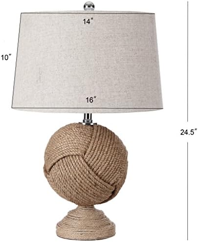 JONATHAN Y Monkey's Fist Knotted Rope LED Table Lamp 24", Brown