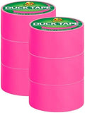Duck Brand Color Duct Tape, 1.88 Inches x 15 Yards, 6-Roll, Neon Pink (1265016_C)