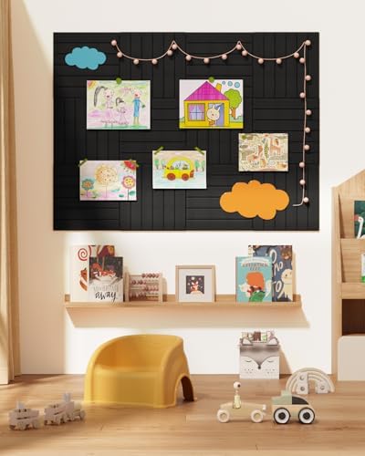 Large Cork Board, 48"X36" Bulletin Board Pin Boards for Wall Black
