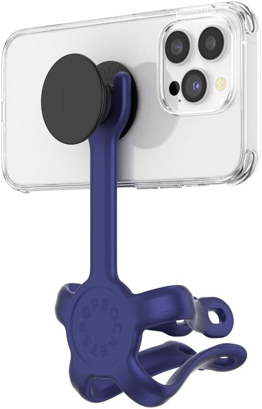 PopSockets Flexible Phone Mount & Stand- French Navy | Flex Mount & Tripod, Content Creators, Hands-Free, Navy, Blue, Dark, Electronic Accessories, For iPad/Kindle/iPhone/Android