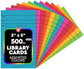 Hygloss Library Checkout Cards for Traditional Book Pockets and Classroom Organization - Vintage Style Bright Colors Due Date Tracking, 3x5 Inch, 500 Pack