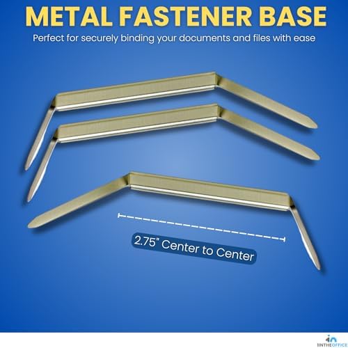 1InTheOffice 2 Inch Metal Paper Fasteners, 2.75" Center to Center, 100 Pieces/Pack, 2 Pack